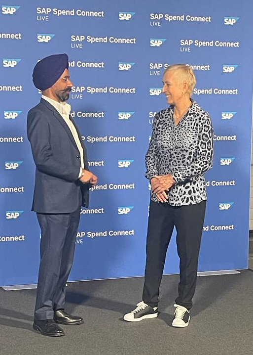 Ekjyot Chahal with Martina Navratilova at SAP Spend Connect Live, Vienna, 2023