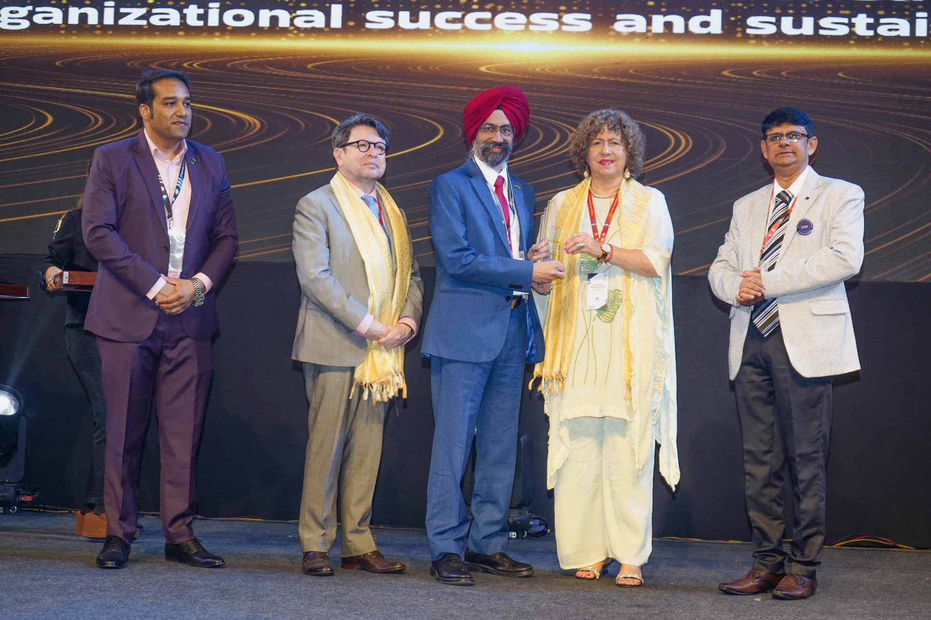 Ekjyot Chahal receiving governance recognition at title conferment ceremony
